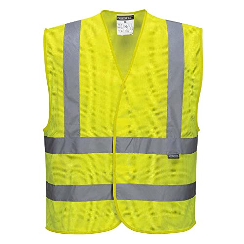 Portwest Warnschutzweste mit Schulterband und doppeltem Bauchband, Größe: S/M, Farbe: Gelb, C370YERS/M von Portwest