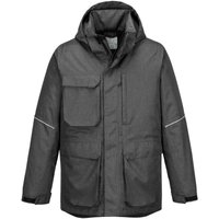 Portwest Winterparka wasserabweisend mit 10 Taschen Grau L - Schwarz von Portwest