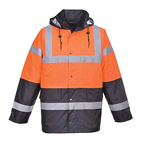 Portwest Zweifarbige Warnschutz-Verkehrs-Jacke, Größe: XXL, Farbe: Orange, S467ORRXXL von Portwest