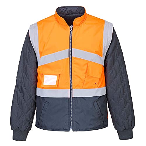 Portwest Zweifarbige Warnschutz Wendejacke , Größe: XL, Farbe: Orange/Marine, S769ONRXL von Portwest