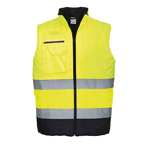 Portwest Zweifarbige Warnschutz-Weste, Größe: XXXL, Farbe: Gelb/Marine, S267YNRXXXL von Portwest