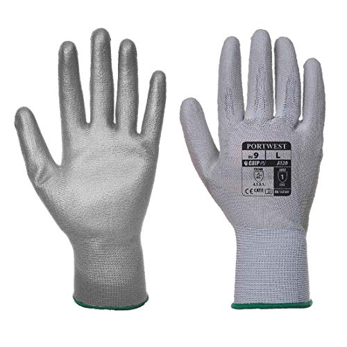 Portwest a120grr groß PU Palm Handschuhe, Grau, 12 Stück von Portwest