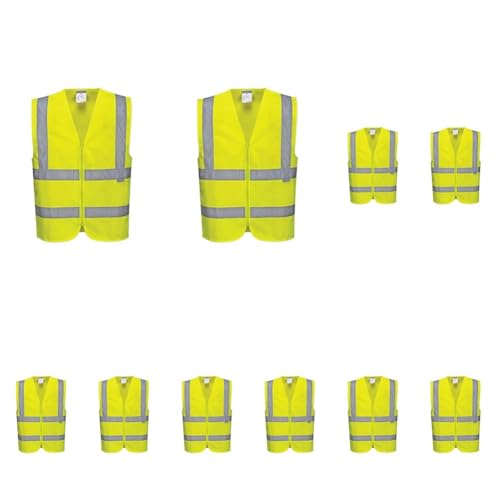 Portwest Warnschutzweste mit Reißverschluss, Größe: XXXL, Farbe: Gelb, C375YERXXXL von Portwest
