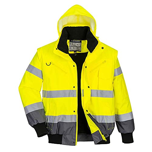 Portwest hochsichbare Kontrast-Bomberjacke, Farbe: Gelb/Grau, Größe: L, C465YGYL von Portwest