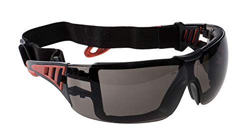 Portwest Tech Look Plus-Brille, Größe: Einheitsgröße, Farbe: Rauch, PS11SKR von Portwest