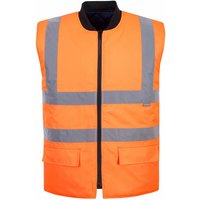 Portwest - wasserabweisende, wendbare Warnweste mit Steppfutter Orange m - Orange von Portwest