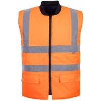 Portwest wasserabweisende, wendbare Warnweste mit Steppfutter Orange XL von Portwest
