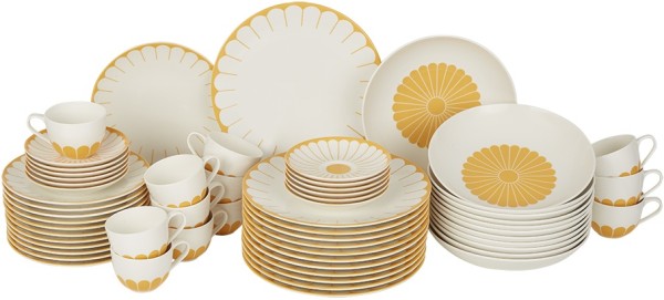 Villeroy & Boch Fleur Soleil Basic-Set für 12 Personen / 60 Teile von Porzellan-Exklusiv