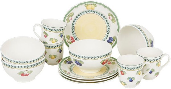 Villeroy & Boch French Garden Fleurence Frühstücks-Set für 4 Personen / 12 Teile von Porzellan-Exklusiv