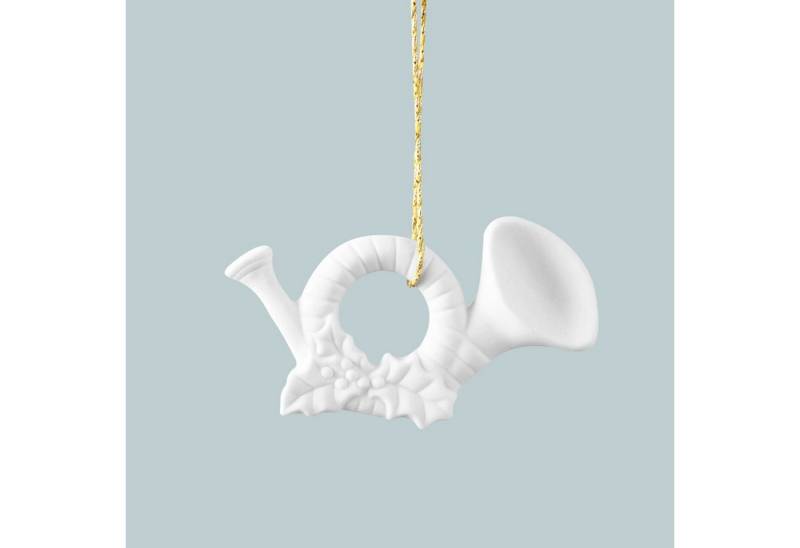 Porzellanmanufaktur Unterweissbach Christbaumschmuck Weihnachtsanhänger Instrument Horn 10307/6 weiß (1-tlg) von Porzellanmanufaktur Unterweissbach