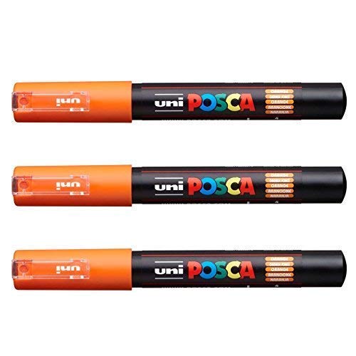 Posca PC-1M von Uni-Ball - Vollständige Palette von 22 Farben erhältlich! [3er-Packung] ORANGE von POSCA