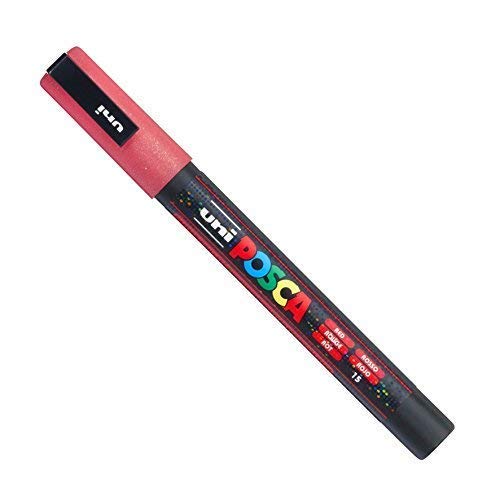 Posca PC-3M-Marker von UNi-Ball, in 40 Farben erhältlich! Rot glitzernd von POSCA