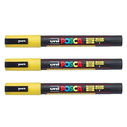 Posca PC-3M Marker von Uni-Ball, in vielen Farben erhältlich Glitter Yellow von POSCA