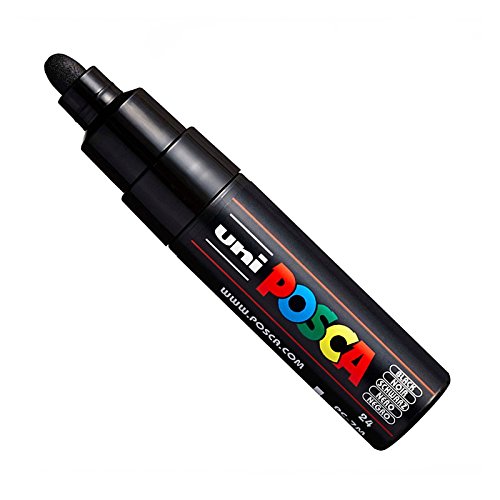 Uni Posca PC-7M, Marker, Kunststift – Großes Kugelspitze 4, 5–5, 5 Mm – 15 Farben Schwarz von POSCA