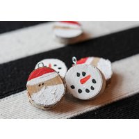 4Er Set Rustikale Handbemalte Holz Santa Clause Und Schneemänner Ornamente/Weihnachtsschmuck 4Er Set Rustikale Handbemalte Holz Santa Clause Und Schneemänner Ornamente/Weihnachtsschmuck von PoseyCreative