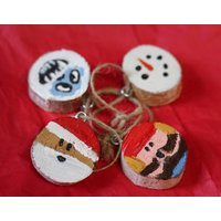 Rustikale Christbaumschmuck | 4Er Pack Holzornamente Rustikale Christbaumschmuck | 4Er Pack Holzornamente von PoseyCreative