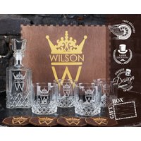 Gravierte Dekanter Whisky Gläser Set, Personalisierte Gläser, Bar Geschenk, Groomsmen Freie Personalisierung von PoshDesignStudio