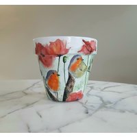 Blumentopf Mohnblume, Decoupage Frühlingspflanzer | 6-Inch, Vogel Geschenke, Pflanzentöpfe, Pflanzgefäße Blumentopf Mohnblume, Decoupage Frühlingspflanzer | 6-Inch, Vogel Geschenke, Pflanzentöpfe, Pflanzgefäße von PoshPotsParlor