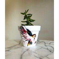 Eulen-Tontopf, Terrakotta-Topf, Übertopf Für Den Innenbereich, Eulen-Geschenk, Wohndekoration, Geschenk Zur Wohnungserwärmung, Decoupage-Topf von PoshPotsParlor