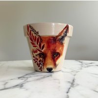 Fox Blumentopf-6 Zoll, Pflanzgefäße, Dekor, Geschenke, Indoor Pflanzgefäß, Pflanzenliebhaber, Herbst Geschenke Für Decoupage Topf von PoshPotsParlor