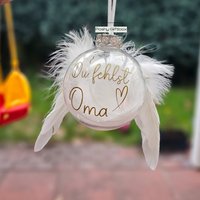 Weihnachtskugeln Zum Gedenken Gefüllt Mit Weißen Federn /Personalisierte Christbaumkugel Engelsflügeln/Andenken/Du Fehlst, Unvergessen Weihnachtskugeln Zum Gedenken Gefüllt Mit Weißen Federn /Personalisierte Christbaumkugel Engelsflügeln/Andenken/Du Fehlst, Unvergessen von PoshyGiftbox