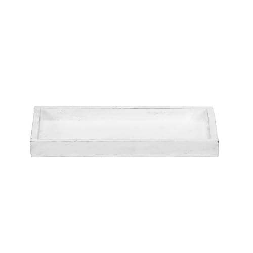 Dekotablett MARNY weiß aus Holz Shabby chic Holztablett L25cm Farmhouse von Posiwio