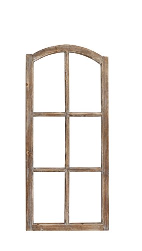 Fenster / Holzfenster Rahmen leicht gewölbt 50cm x 110cm Dekofensterrahmen Braun von BASEOW