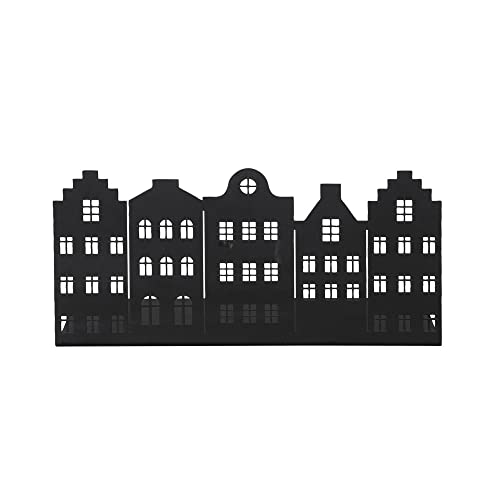 Häuserleiste Town schwarz L25cm Dekoleiste mit Häusern aus Metall Haussilhouette von Posiwio