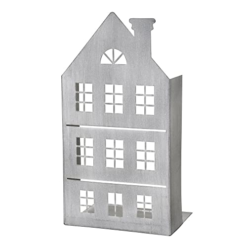 Haus Village grau aus Metall H45cm Haussilhouette Metallhaus Dekohaus von Posiwio