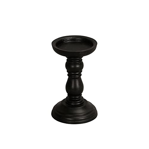 Kerzenhalter Dark schwarz aus Holz H17,5cm für Stumpenkerzen Kerzenständer von Posiwio