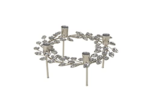 Kerzenhalter Silber für 4 Kerzen zum Stecken und als Adventskranz Tischdeko von Posiwio