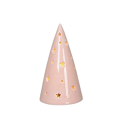 Leuchtbaum SHINING STAR rosa aus Porzellan Tannenbaum Leuchtkegel H14cm von Posiwio