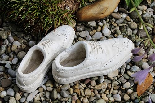 Posiwio 1 Paar Pflanz-Schuhe aus Zement, Garten-Deko Pflanzschuhe, 30 x 11,5 x H 14cm von Posiwio