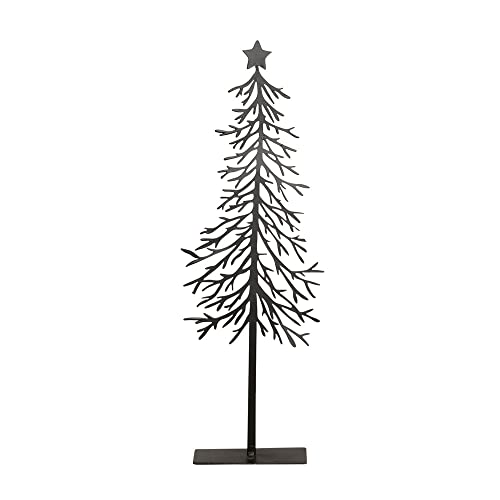 Posiwio Baum Black schwarz aus Metall H33cm Tannenbaum mit Stern Metalltanne Deko Weihnachten von Posiwio