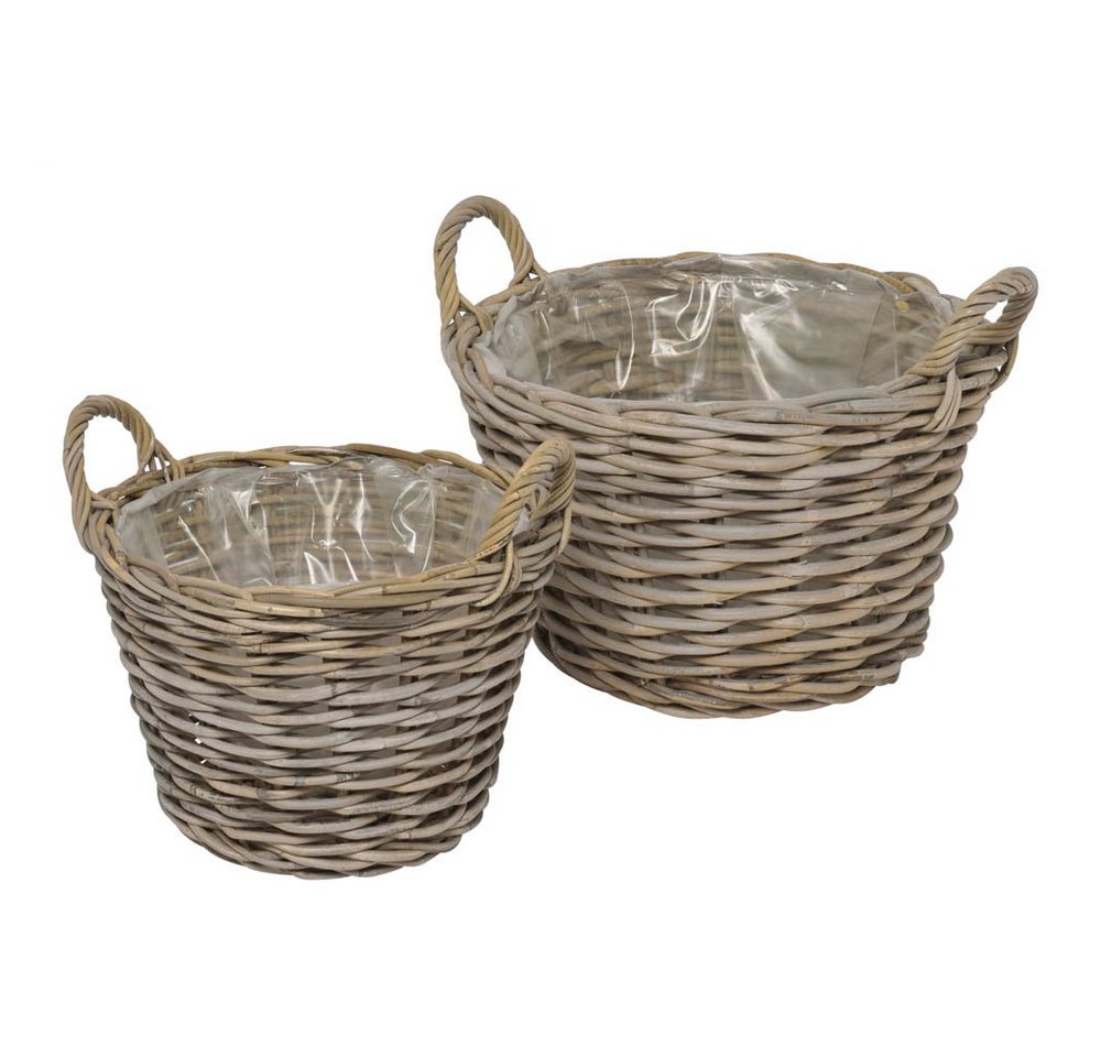 Posiwio Blumentopf 2tlg. Pflanzkorb FARMHOUSE grau braun Kooboo Rattan D36/42cm Rattankor Posiwio Blumentopf 2tlg. Pflanzkorb FARMHOUSE grau braun Kooboo Rattan D36/42cm Rattankor von Posiwio