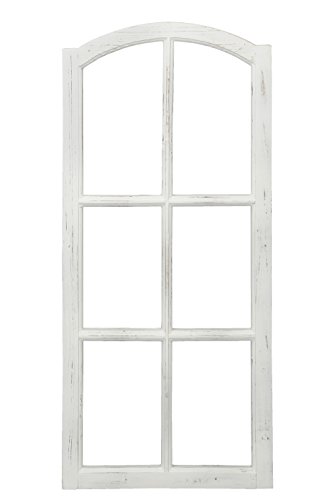 Posiwio Deko-Fensterrahmen Holz- Rahmen Fenster-Attrappe Holz Shabby Weiss gewischt Vintage von Posiwio