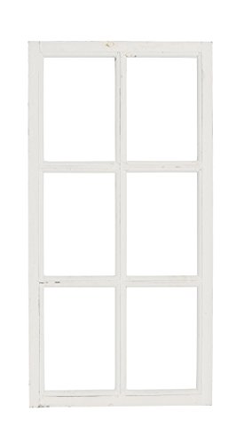 Posiwio Deko-Fensterrahmen Holz- Rahmen Fenster-Attrappe Holz Shabby Weiss gewischt Vintage von Posiwio