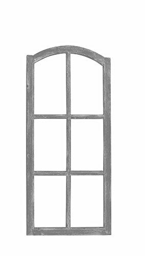 Posiwio Deko-Fensterrahmen Holz- Rahmen Fenster-Attrappe Holz Shabby grau Vintage von Posiwio