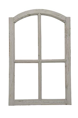 Posiwio Deko-Fensterrahmen Holz- Rahmen Fenster-Attrappe Holz grau Shabby Vintage von Posiwio