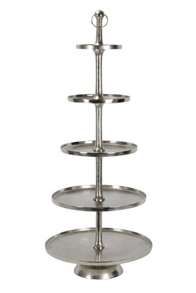 Posiwio Dekoetagere Grosse Aluminium Etagere Alu guss silber antik, 151 cm hoch, 5 Ebenen (1 St) von Posiwio