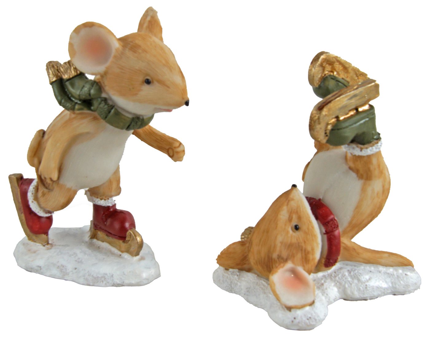 Posiwio Dekofigur 2er Set Mäuse "kleines Winterglück auf Kufen" (2 St., 2 tlg) von Posiwio