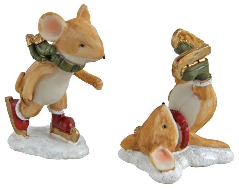 Posiwio Dekofigur 2er Set Mäuse "kleines Winterglück auf Kufen" (2 St., 2 tlg) von Posiwio