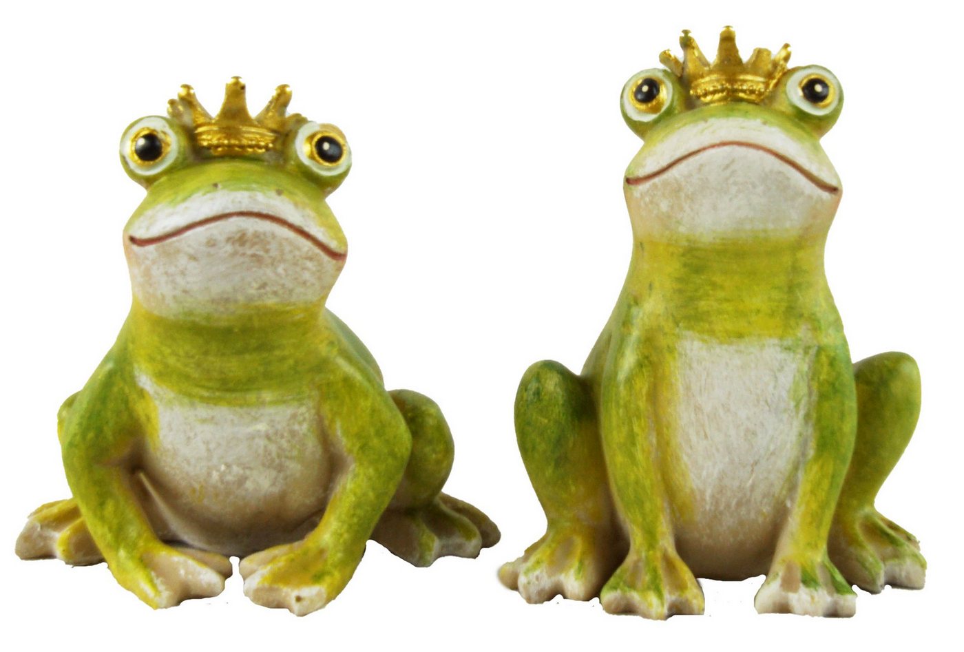 Posiwio Dekofigur Entzückendes 2er Set Froschkönig - Höhe ca. 9,5 cm (2 St., 2 tlg), 2er Set, Frösche, Dekoration für innen und außen von Posiwio