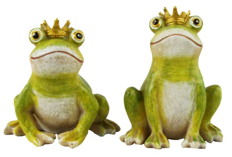 Posiwio Dekofigur Entzückendes 2er Set Froschkönig - Höhe ca. 9,5 cm (2 St., 2 tlg), 2er Set, Frösche, Dekoration für innen und außen von Posiwio
