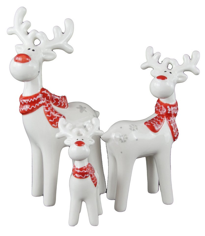 Posiwio Dekofigur Winterliches 3er Set Elch, Weihnachten, Deko, Elche, Winter (3 St), Weihnachtsfigur, Elch, 3er Set von Posiwio