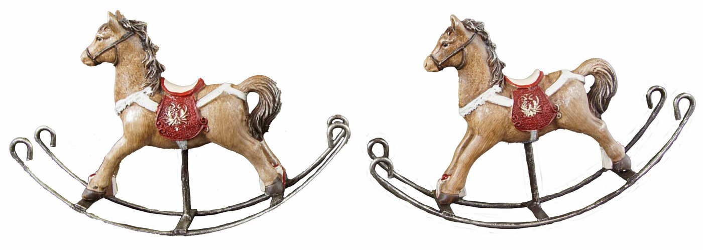 Posiwio Dekofigur 2er Set Schaukelpferde, Deko, Weihnachten, Winter-Deko (2 St) von Posiwio