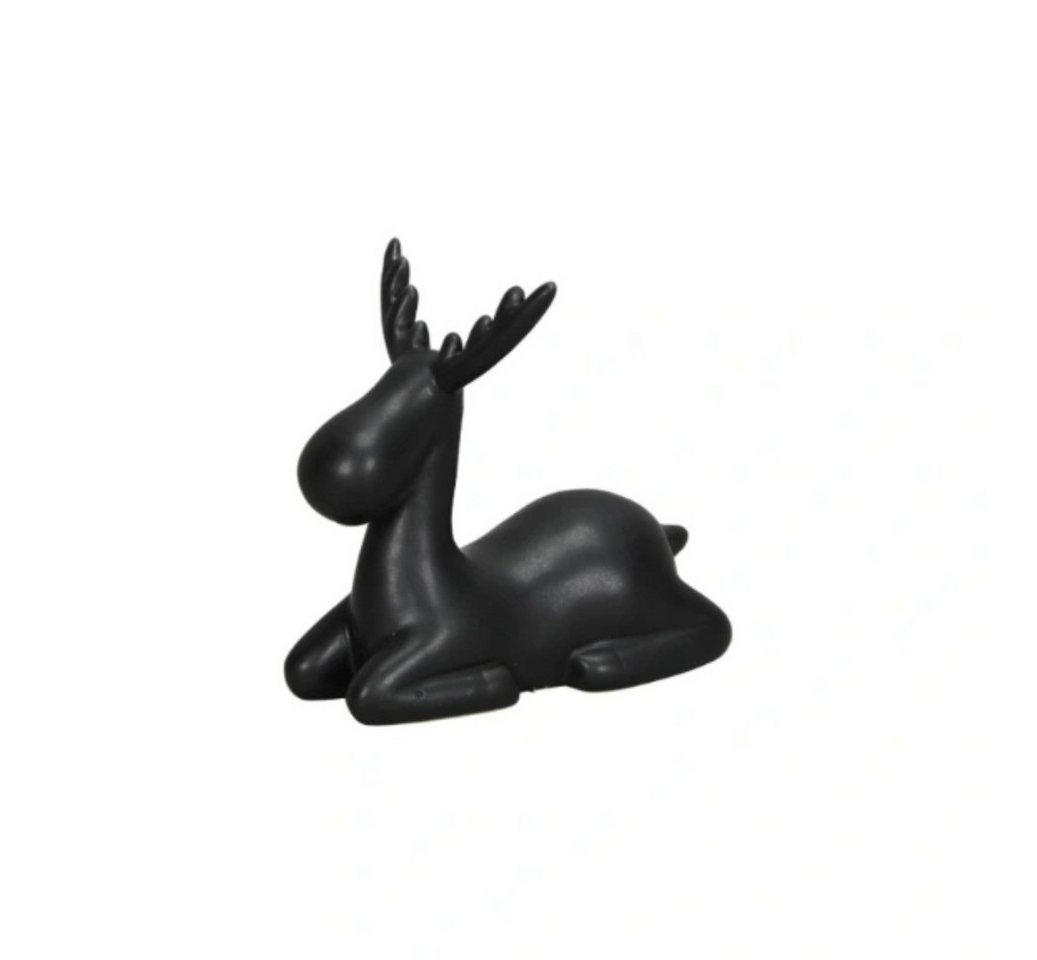 Posiwio Dekoobjekt Hirsch liegend matt/schwarz L9,5cm, Weihnachtsfigur aus Keramik Posiwio Dekoobjekt Hirsch liegend matt/schwarz L9,5cm, Weihnachtsfigur aus Keramik von Posiwio