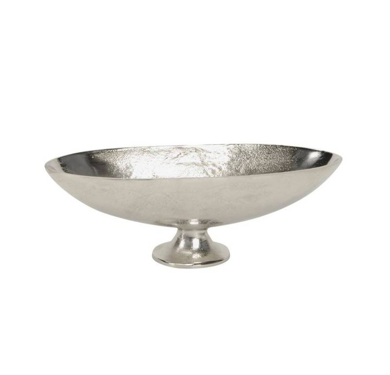 Posiwio Dekoschale Ovale Dekoschale OFFICE silber mit Standfuß aus Aluminium L27,5cm Hamp von Posiwio
