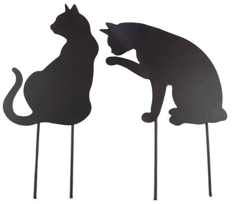 Posiwio Gartenstecker 2er Set Bezaubernder Beetstecker Katze - Gartendekoration von Posiwio