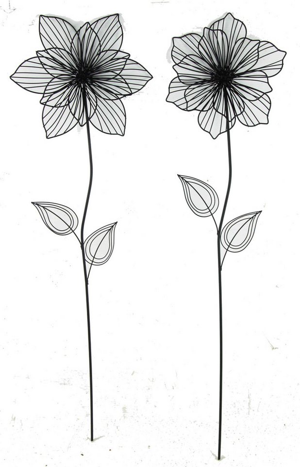Posiwio Gartenstecker Beeindruckender Gartenstecker Blume Lili - 2er Set (2-St., 2 tlg) 2er Set, Gartenstecker, Blume, schwarz, modern von Posiwio